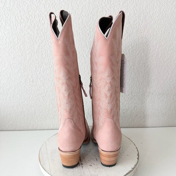 Lane Gallatin Womens Cowboy Boots 7.5 Pink Cowgirl Western Mid Calf Pointed Toe - Picture 3 of 13